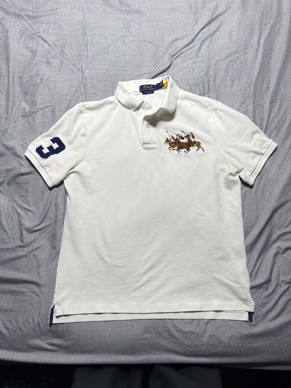Polo Ralph Lauren Classic Fit Triple Pony Polo Size M White